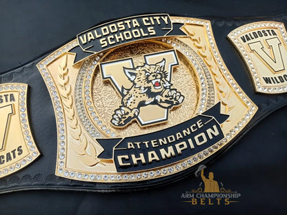 Custom School Attendance Champion Belt – Valdosta Wildcats Edition