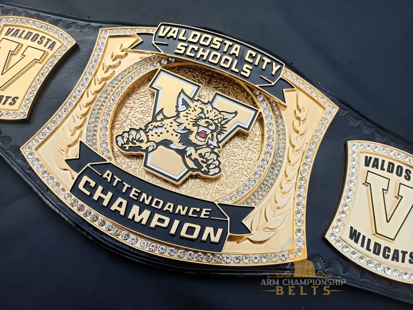 Custom School Attendance Champion Belt – Valdosta Wildcats Edition