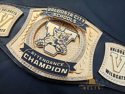 Custom School Attendance Champion Belt – Valdosta Wildcats Edition