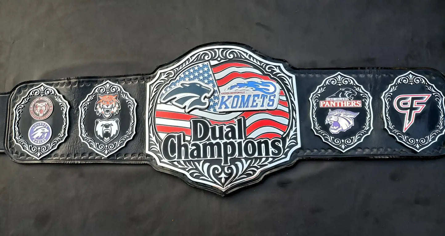 Personalized School Wrestling Championship Belt