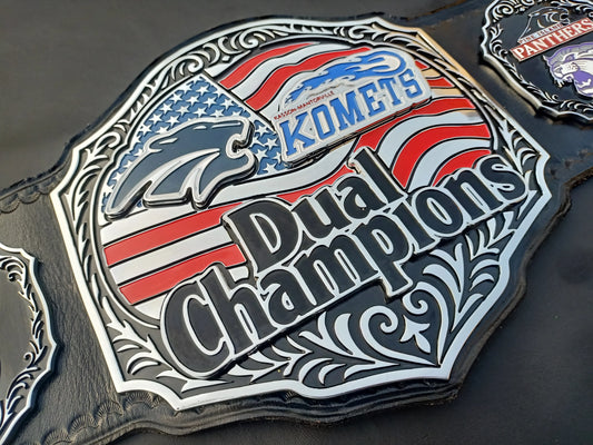 Personalized School Wrestling Championship Belt