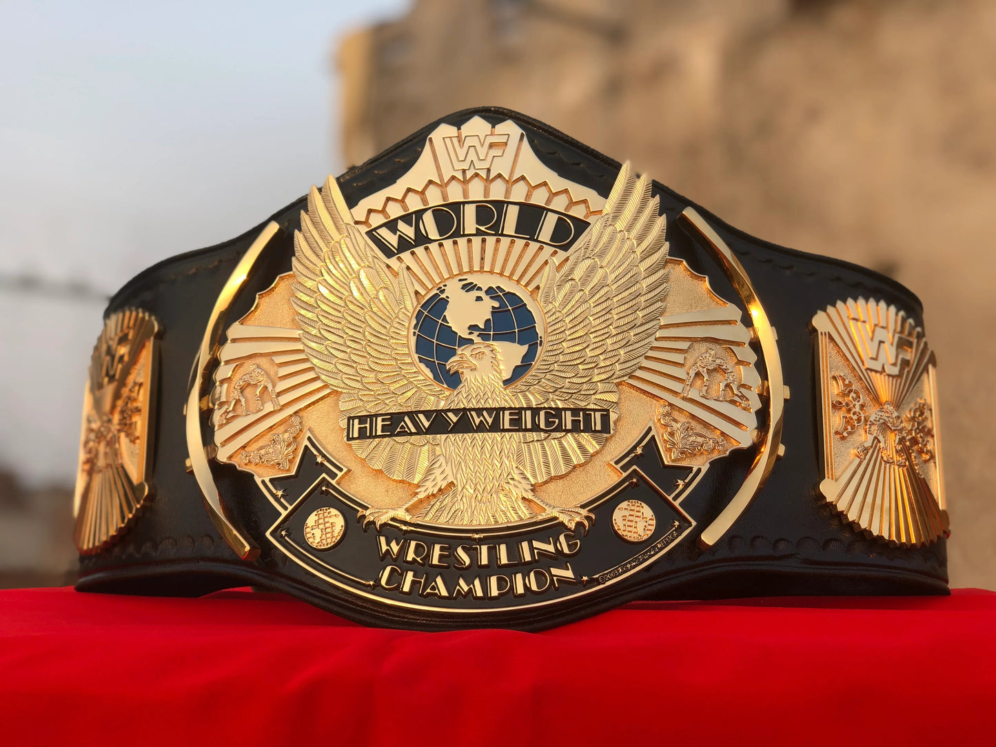 24K GOLD WWF Premium Winged Eagle CNC Championship Belt