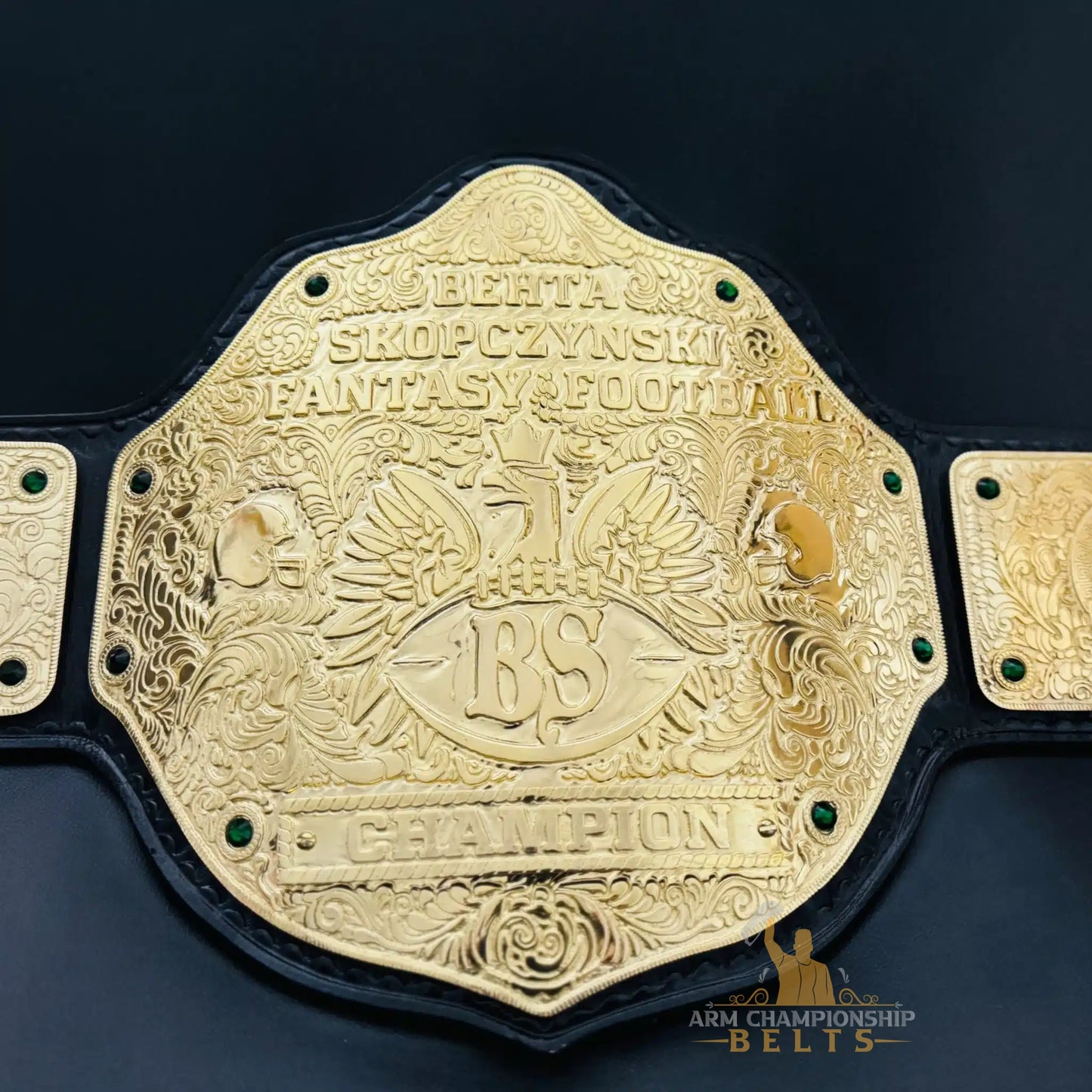 🏈 Gold-Plated Fantasy Football League Title Belt