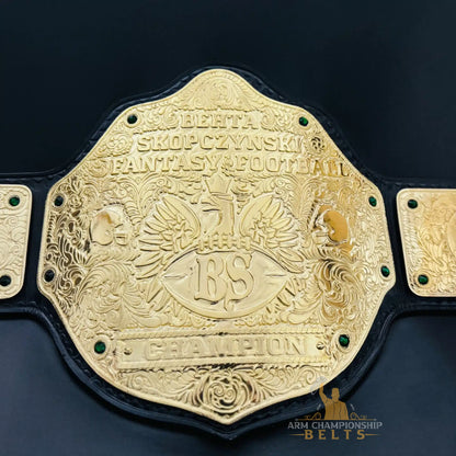 🏈 Gold-Plated Fantasy Football League Title Belt