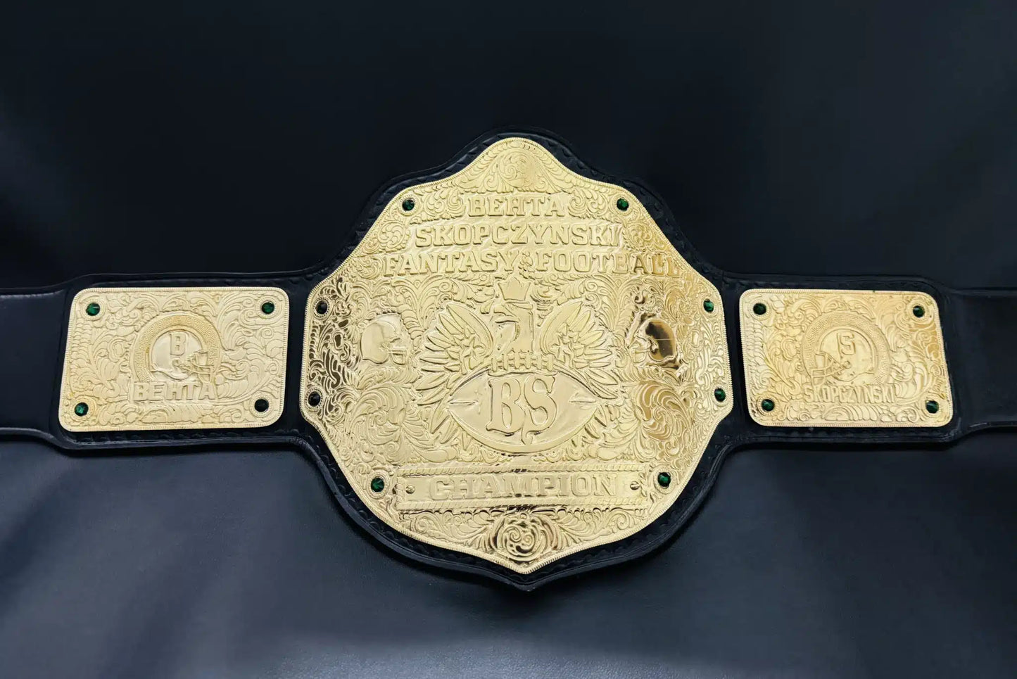 🏈 Gold-Plated Fantasy Football League Title Belt