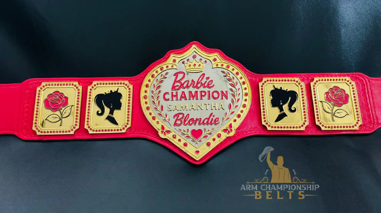 Custom Barbie-Inspired Birthday Championship Belt