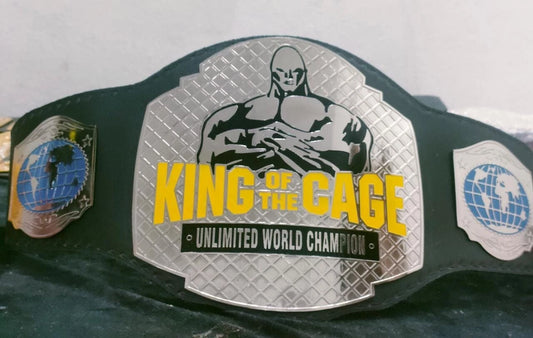 KING OF THE CAGE KOTC MMA Wrestling Championship Belt – Black Leather Straps