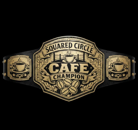 Squared Circle Café Champion Belt – Custom Coffee Championship Title Belt