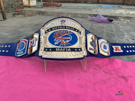 The 24K GOLD NFL Buffalo Bills Mafia Premium CNC Championship Belt Replica