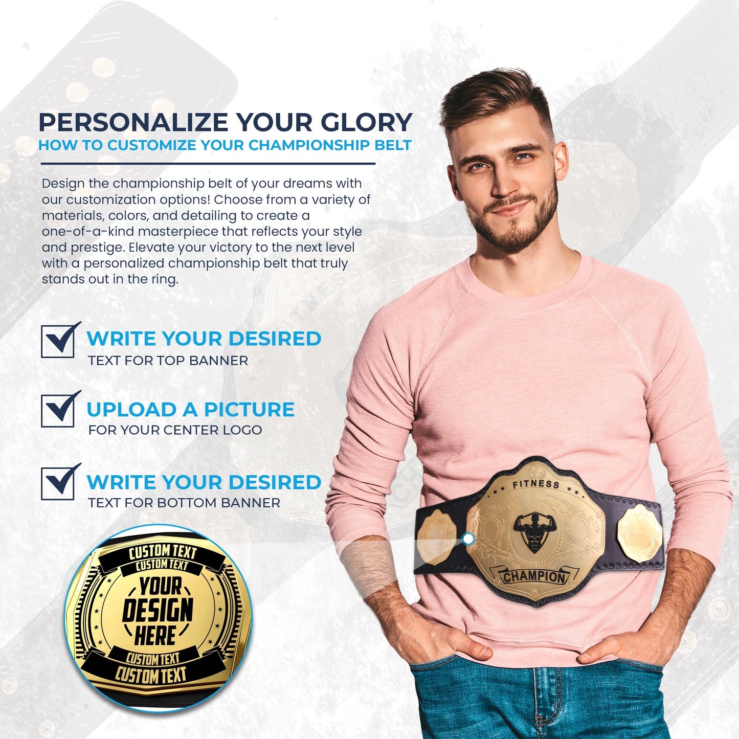 Weightlifting & Fitness Custom Championship Belt