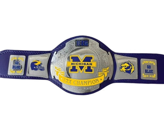 New Michigan BIG 12X Championship Title 4mm Zinc Metal Belt Replica Adult Size