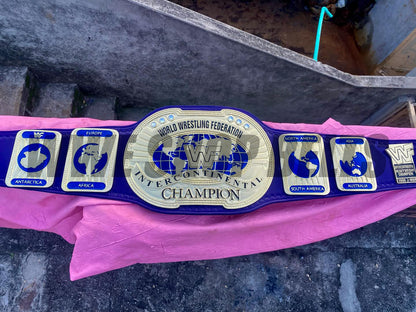24K CNC WWF Intercontinental Championship Belt – Classic Blue Strap Replica Title33