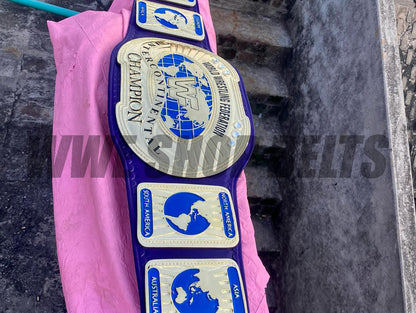 24K CNC WWF Intercontinental Championship Belt – Classic Blue Strap Replica Title33