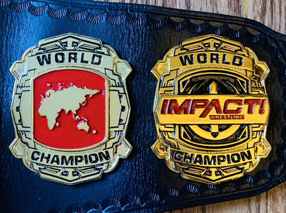 IMPACT WORLD HEAVYWEIGHT CHAMPIONSHIP REPLICA WRESTLING BELT STACKED PLATES TNA