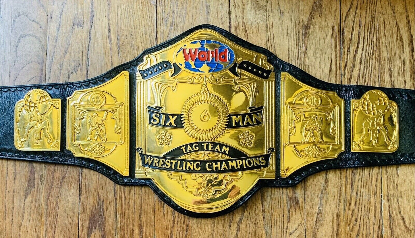 NWA SIX MAN WORLD TAG TEAM CHAMPIONSHIP REPLICA WRESTLING BELT