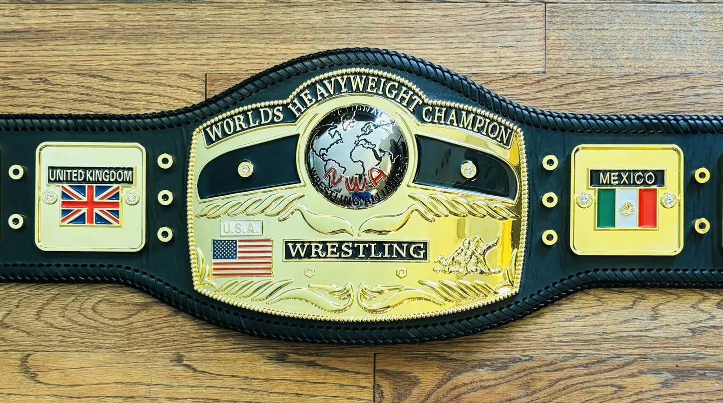 FANDU NWA DOMED GLOBE WORLD HEAVYWEIGHT CHAMPIONSHIP REPLICA WRESTLING BELT